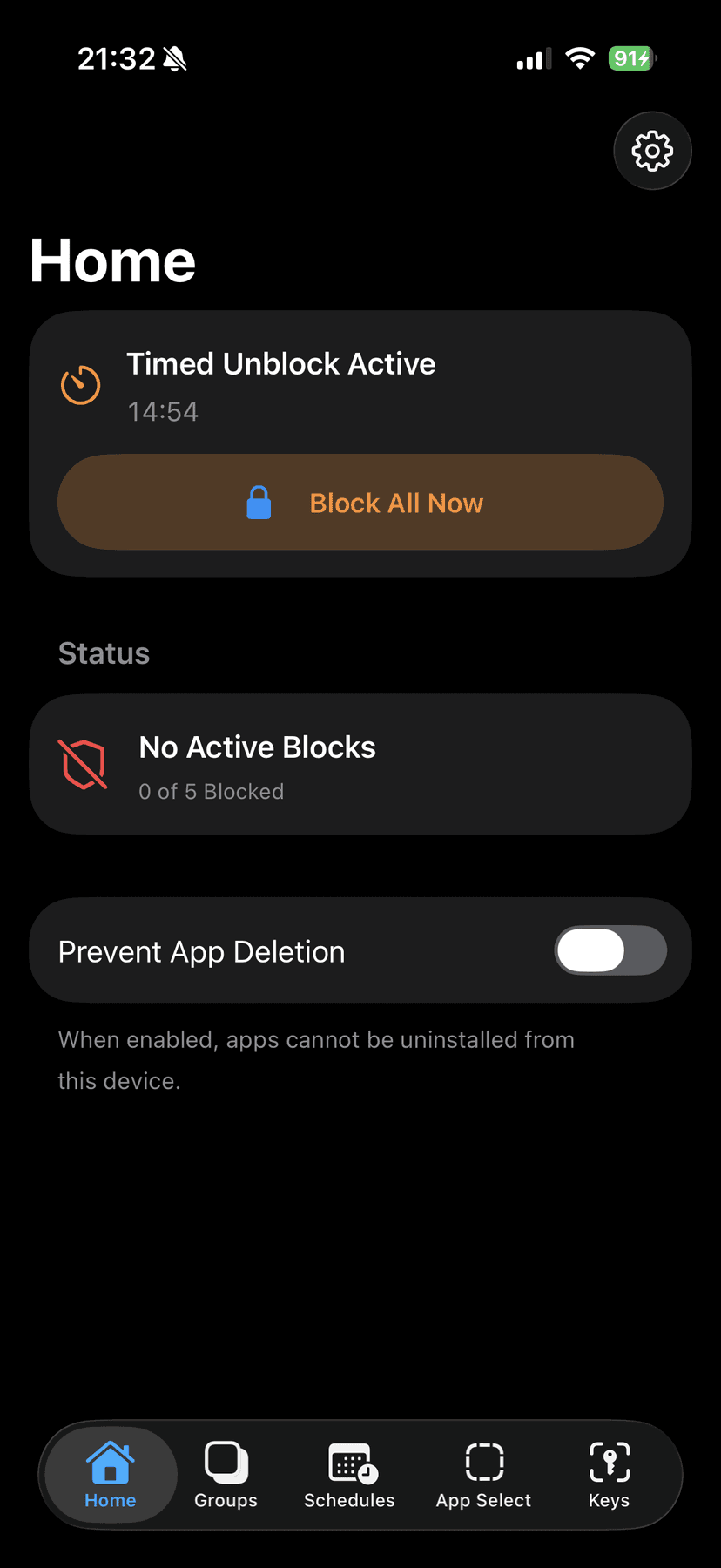 Active timed unlock with countdown
